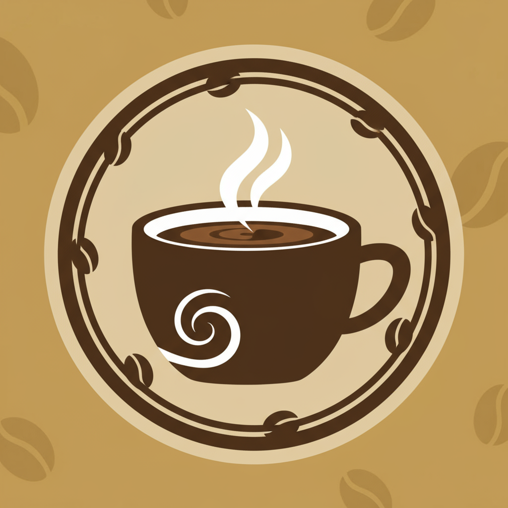 an icon of coffee in the same minimal illustration style and colors as the other weekday icons